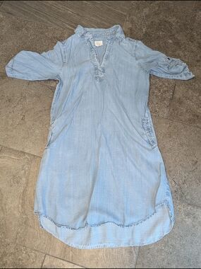 Andrea Jovine Light Blue Chambray Midi Dress